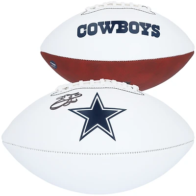 Ballon de football à panneau blanc Franklin autographié par Emmitt Smith des Dallas Cowboys