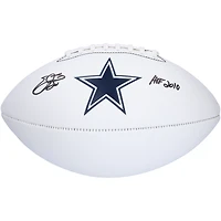 Ballon de football Franklin White Panel autographié par Emmitt Smith des Dallas Cowboys avec l'inscription « HOF 2010 »