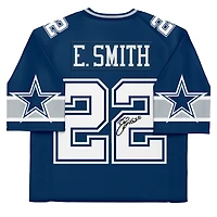 Maillot authentique bleu autographié par Emmitt Smith des Cowboys de Dallas, Mitchell et Ness, avec inscription « HOF 2010 »