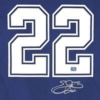 Maillot authentique Mitchell & Ness 1996 bleu marine autographié par Emmitt Smith des Cowboys de Dallas - Signature sur tissu