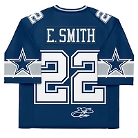 Maillot authentique Mitchell & Ness 1996 bleu marine autographié par Emmitt Smith des Cowboys de Dallas - Signature sur tissu