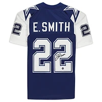 Emmitt Smith Dallas Cowboys autographié Navy Mitchell & Ness authentique 1995 Throwback Jersey avec inscription « HOF 2010 »