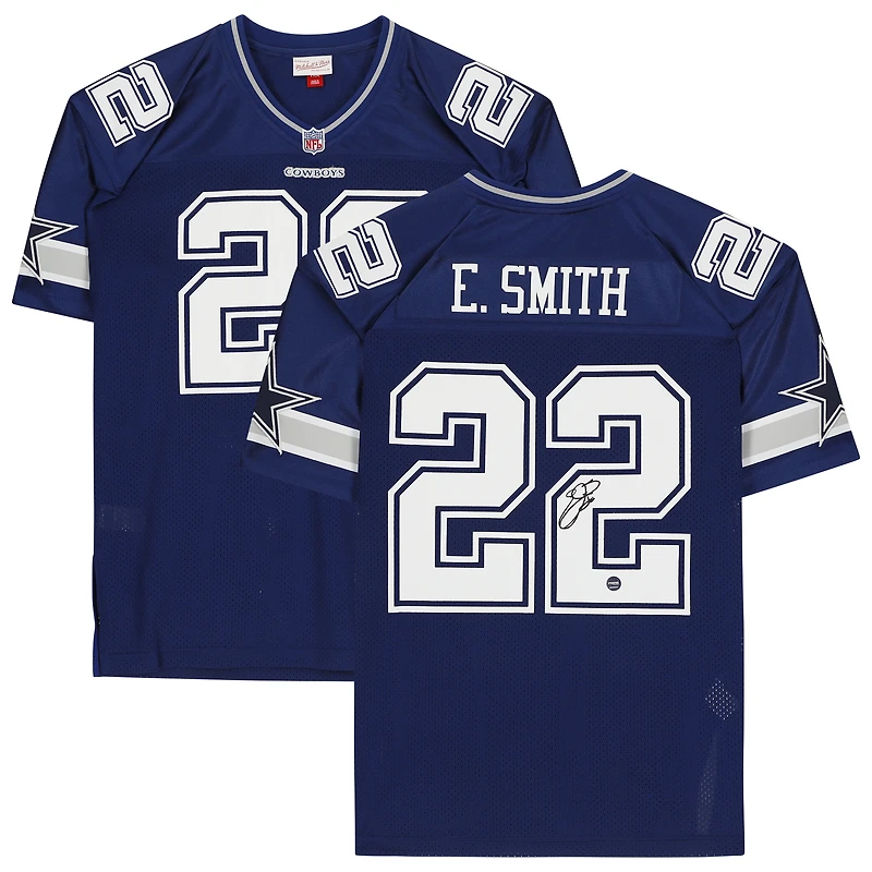 Maillot authentique Mitchell & Ness autographié par Emmitt Smith des Dallas Cowboys