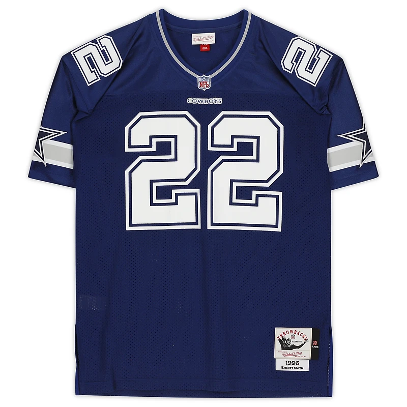 Maillot authentique Mitchell & Ness autographié par Emmitt Smith des Dallas Cowboys