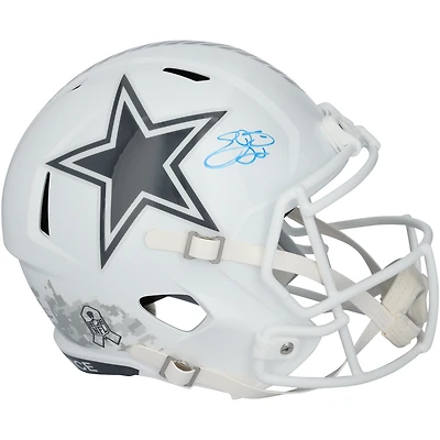 Emmitt Smith Dallas Cowboys Autographed Riddell 2024 Salute To Service Speed Replica Helmet