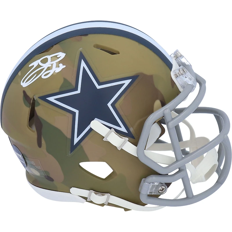 Casque Riddell CAMO Alternate Speed ​​Mini autographié par Emmitt Smith des Dallas Cowboys