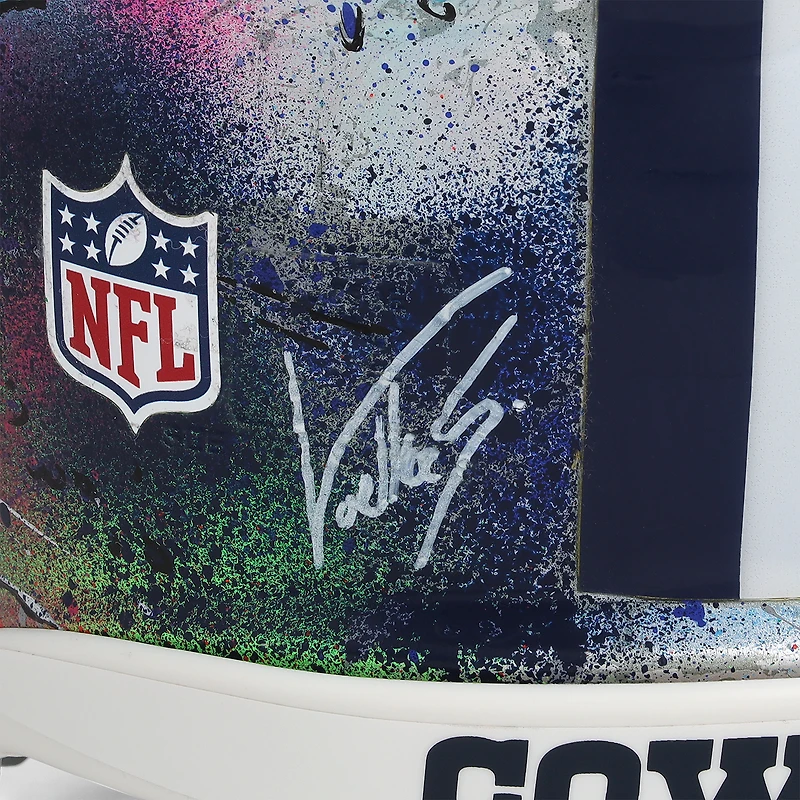 Emmitt Smith Dallas Cowboys Autographed Riddell Speed Authentic Helmet - Art by Shawn Voelker - NF70444443