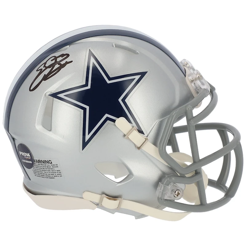 Emmitt Smith Dallas Cowboys Autographed 2024 Salute To Service Riddell Speed Mini Helmet