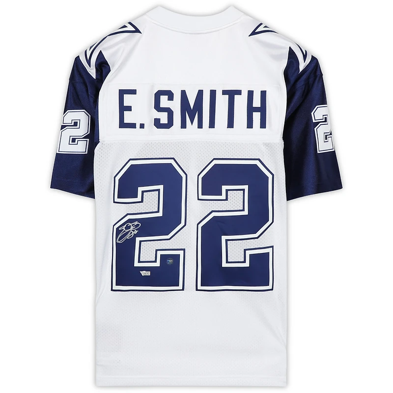 Emmitt Smith Dallas Cowboys Autographed White Mitchell & Ness Authentic 1995 Throwback Authentic Jersey