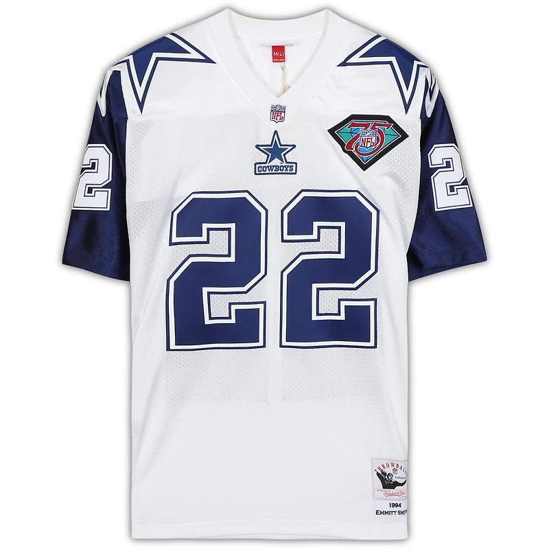 Emmitt Smith Dallas Cowboys Autographed White Mitchell & Ness Authentic 1995 Throwback Authentic Jersey