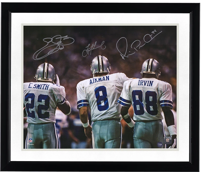 Emmitt Smith Michael Irvin & Troy Aikman Dallas Cowboys Autographed 16" x 20" Backshot Photograph