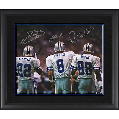 Emmitt Smith Michael Irvin & Troy Aikman Dallas Cowboys Autographed Framed 16" x 20" Walking Back Photograph