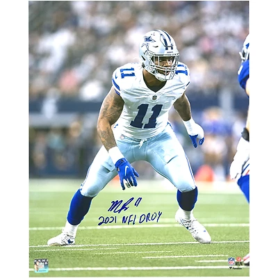 Photographie authentique autographiée de Micah Parsons Dallas Cowboys 2021 NFL Defensive Rookie of the Year 16'' x 20'' avec inscription « 21 NFL DROY »