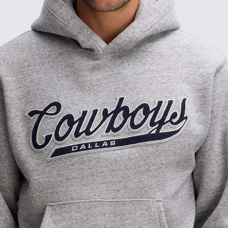 Fanatics Heather Gray Dallas Cowboys IconicFleece Tipped Hoodie