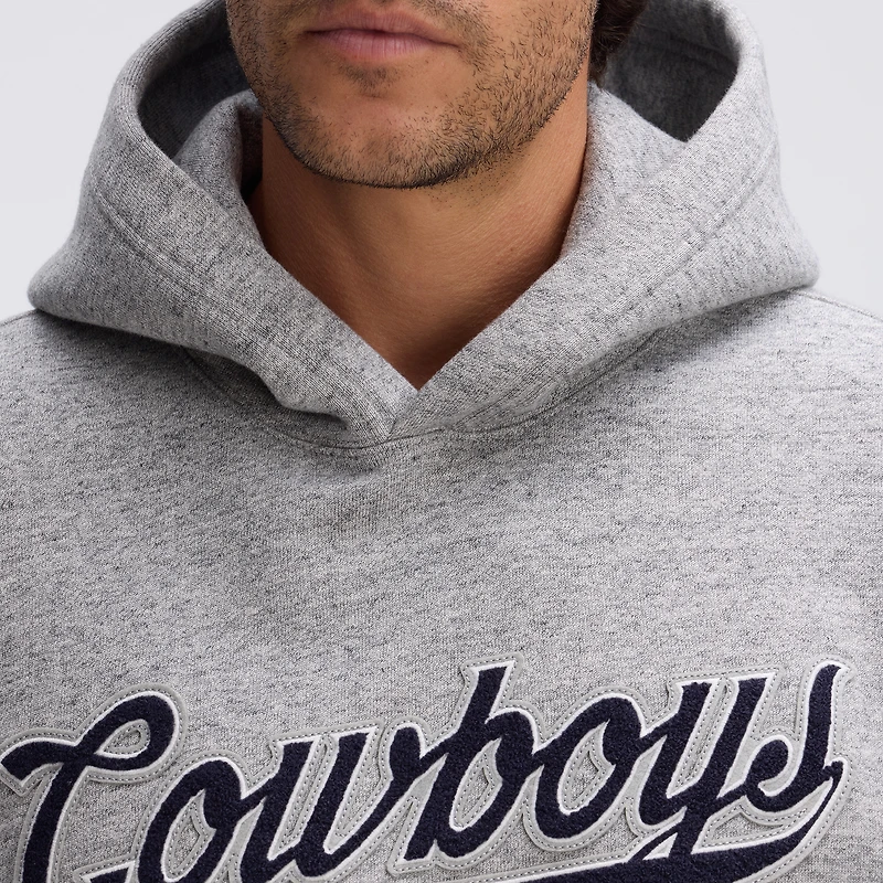 Fanatics Heather Gray Dallas Cowboys IconicFleece Tipped Hoodie