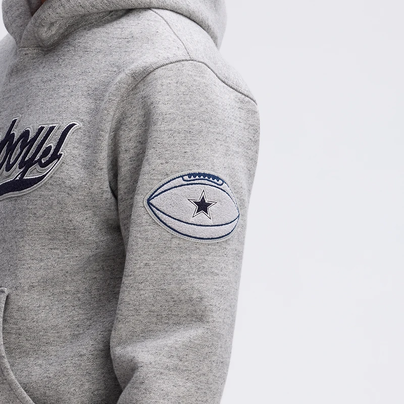 Sweat à capuche Fanatics Heather Gray Dallas Cowboys Iconic bords en polaire