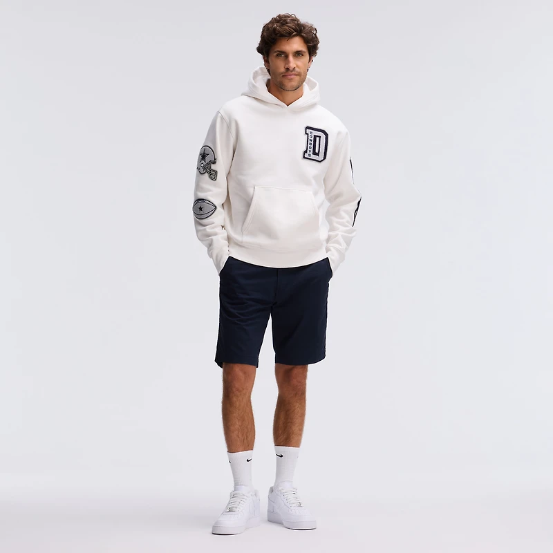 Fanatics Oatmeal Dallas Cowboys IconicFleece Letterman Hoodie