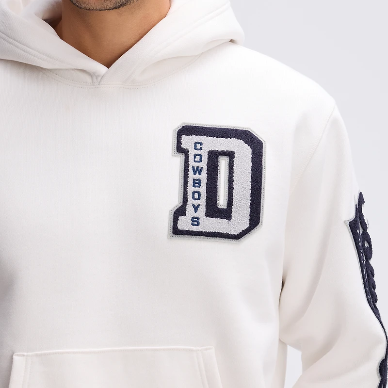 Fanatics Oatmeal Dallas Cowboys IconicFleece Letterman Hoodie