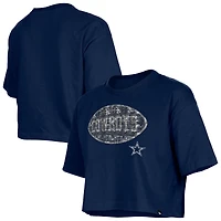 T-shirt boxy à sequins bleu marine Dallas Cowboys de New Era pour fille