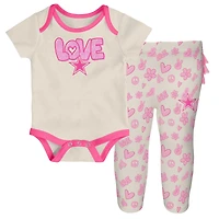 Ensemble 2 pièces body et pantalon pour nouveau-né bébé blanc Dallas Cowboys All The Love fille
