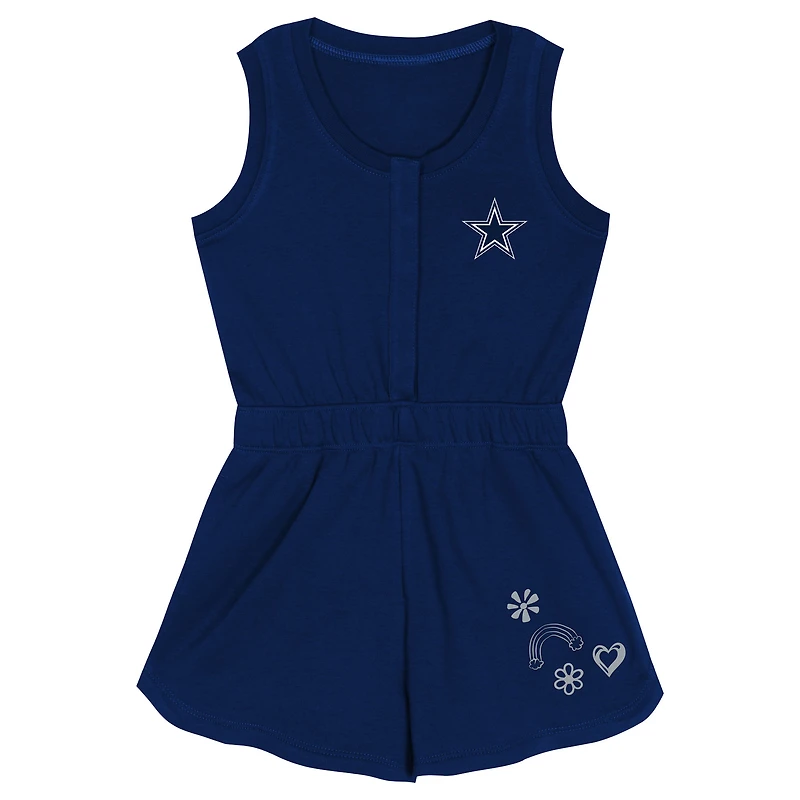 Girls Toddler Navy Dallas Cowboys Super Girl Romper
