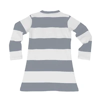 Girls Toddler Wes & Willy  Gray/White Dallas Cowboys Long Sleeve Rugby Tri-Blend Dress