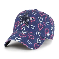 Casquette ajustable pour filles et jeunes filles, motif mural Dallas Cowboys « 47 » marine