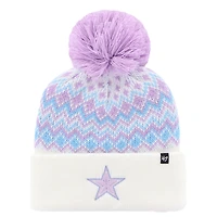 Girls Youth '47 White Dallas Cowboys Elsa Cuffed Knit Hat with Pom