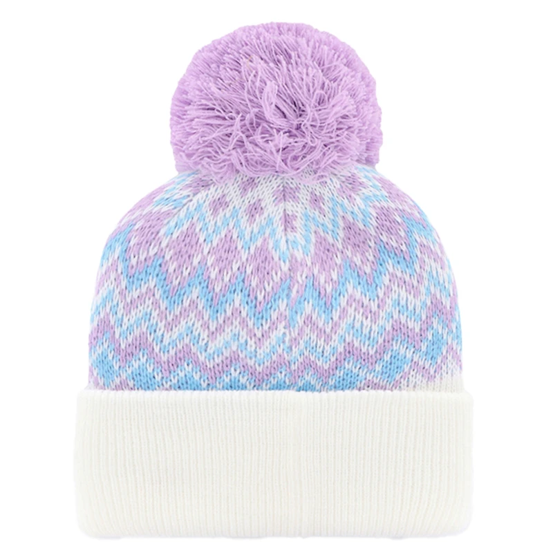 Girls Youth '47 White Dallas Cowboys Elsa Cuffed Knit Hat with Pom