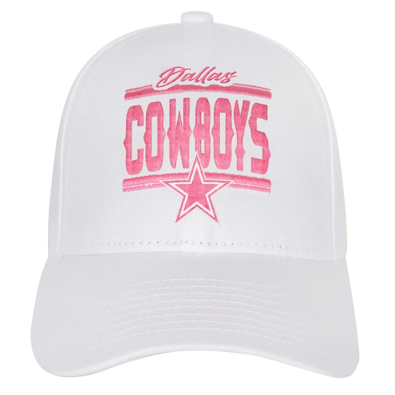 Girls Youth Dallas Cowboys All White Structured Adjustable Hat