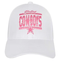 Girls Youth Dallas Cowboys All White Structured Adjustable Hat