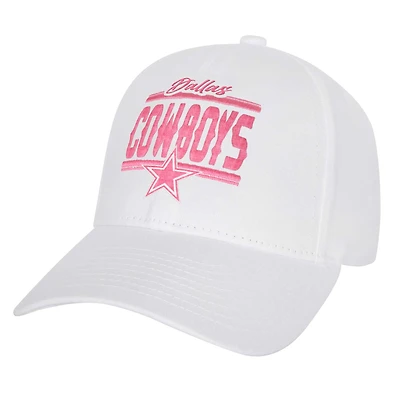 Girls Youth Dallas Cowboys All White Structured Adjustable Hat