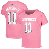 T-shirt rose avec nom et numéro de joueur des Cowboys Dallas Micah Parsons pour jeunes filles