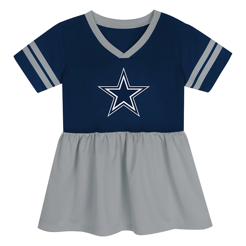 Robe en jersey bleu marine/argent pour jeunes filles Dallas Cowboys Stadium Lights