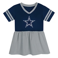 Robe en jersey bleu marine/argent pour jeunes filles Dallas Cowboys Stadium Lights