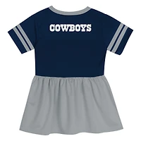 Robe en jersey bleu marine/argent pour jeunes filles Dallas Cowboys Stadium Lights