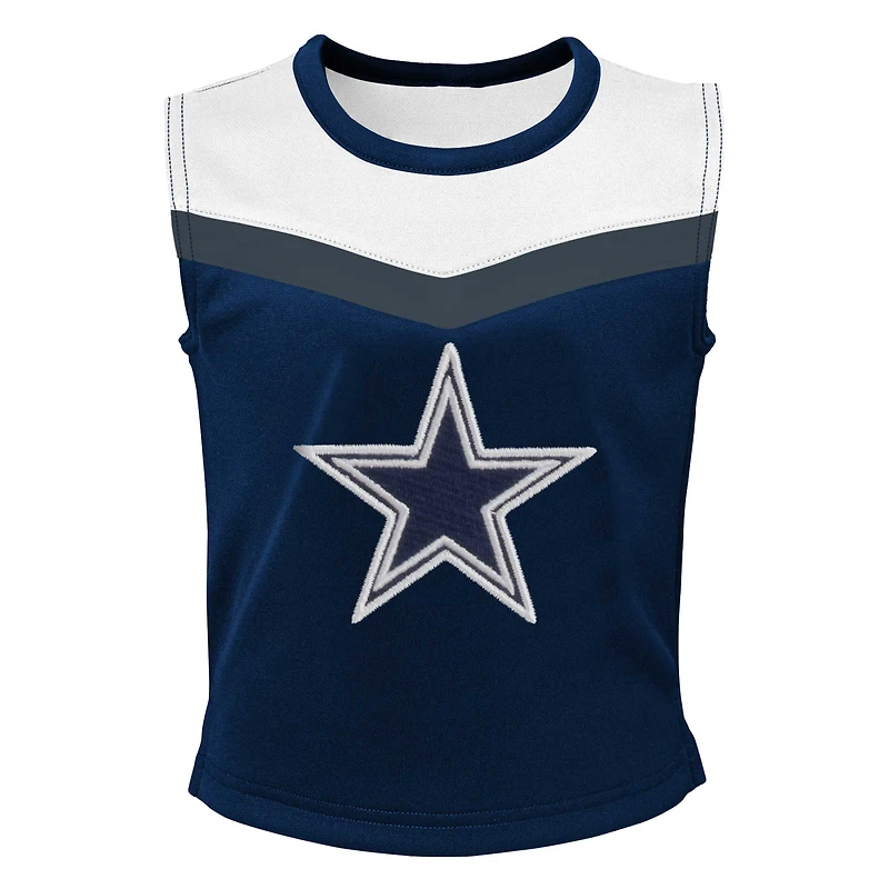 Ensemble deux pièces de pom-pom girl Dallas Cowboys Spirit bleu marine pour fille