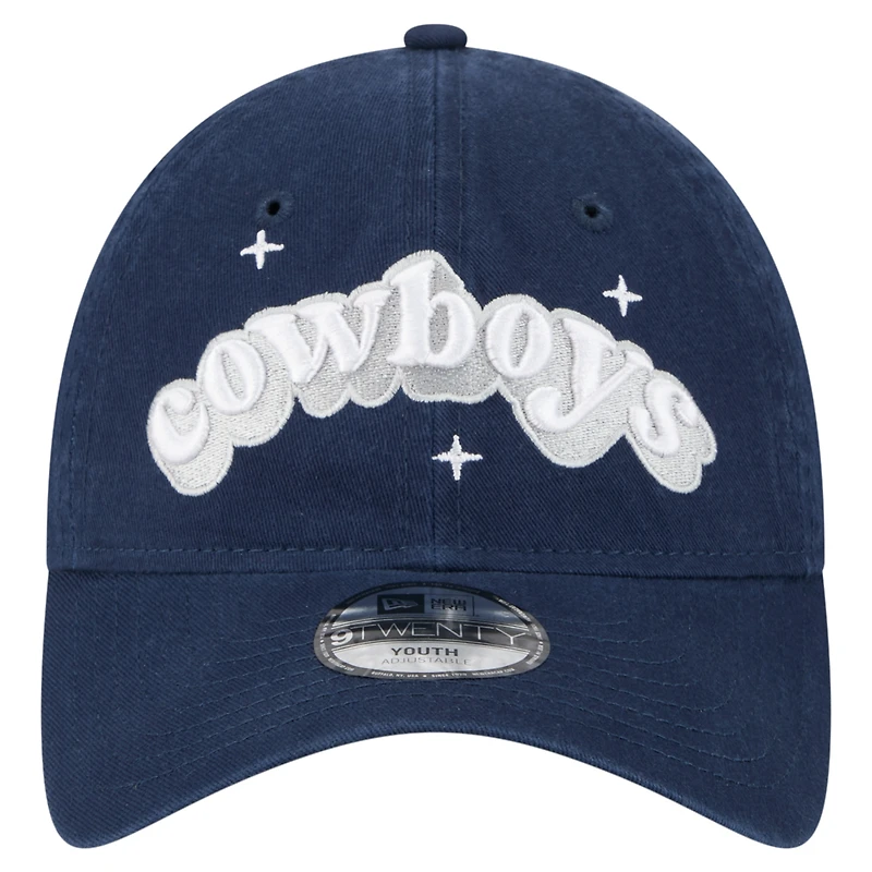 Casquette ajustable New Era bleu marine Dallas Cowboys Cheer 9TWENTY pour jeunes filles