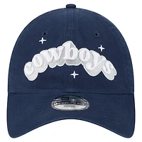 Casquette ajustable New Era bleu marine Dallas Cowboys Cheer 9TWENTY pour jeunes filles