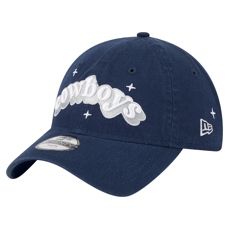 Girls Youth New Era Navy Dallas Cowboys Cheer 9TWENTY Adjustable Hat