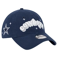 Casquette ajustable New Era bleu marine Dallas Cowboys Cheer 9TWENTY pour jeunes filles