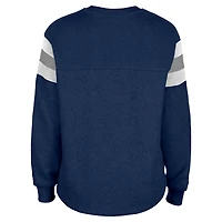 Sweat-shirt à paillettes blocs de couleurs bleu marine Dallas Cowboys New Era pour filles