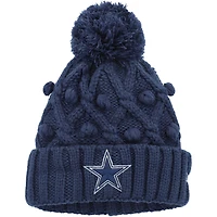Bonnet en tricot Toasty à revers avec pompon des Dallas Cowboys New Era pour fille
