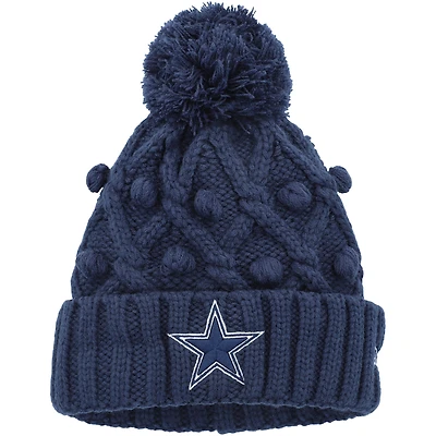 Bonnet en tricot Toasty à revers avec pompon des Dallas Cowboys New Era pour fille