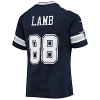 Maillot de match Nike CeeDee Lamb Navy pour jeunes filles des Cowboys Dallas