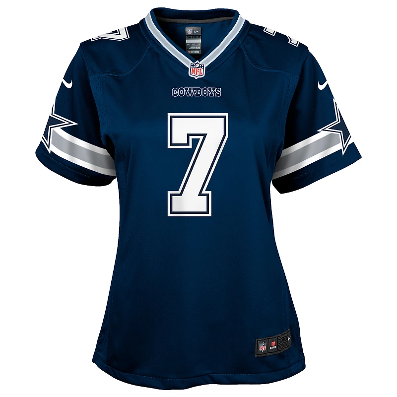 Maillot de match Nike Trevon Diggs bleu marine des Dallas Cowboys pour filles et jeunes