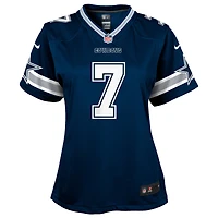 Maillot de match Nike Trevon Diggs bleu marine des Dallas Cowboys pour filles et jeunes