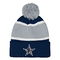 Bonnet tricoté à revers et pompon pour filles Outerstuff Navy Dallas Cowboys Let's Play
