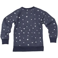 Girls Youth Wes & Willy  Navy Dallas Cowboys Shimmer Star Reverse Fleece Pullover Sweatshirt