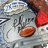 Casque authentique dédicacé Riddell Speed ​​des Cowboys de Dallas par Herschel Walker - Illustration de Charles Fazzino - XP14012994